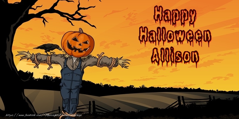 Greetings Cards for Halloween - Happy Halloween Allison