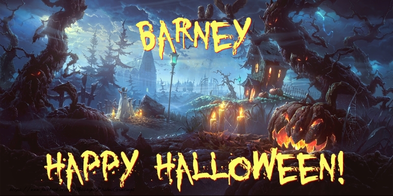 Greetings Cards for Halloween - Barney Happy Halloween!