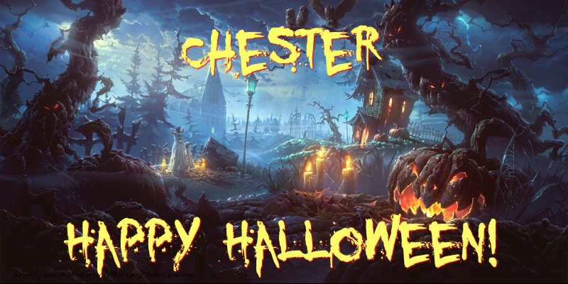 Greetings Cards for Halloween - Chester Happy Halloween!