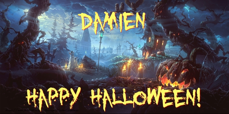 Greetings Cards for Halloween - Damien Happy Halloween!