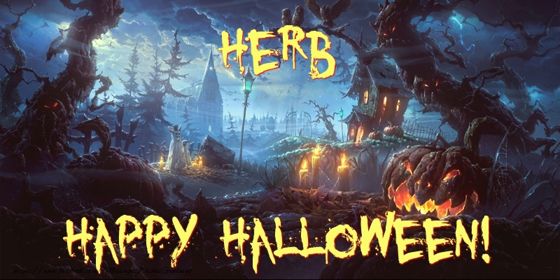 Greetings Cards for Halloween - Herb Happy Halloween!