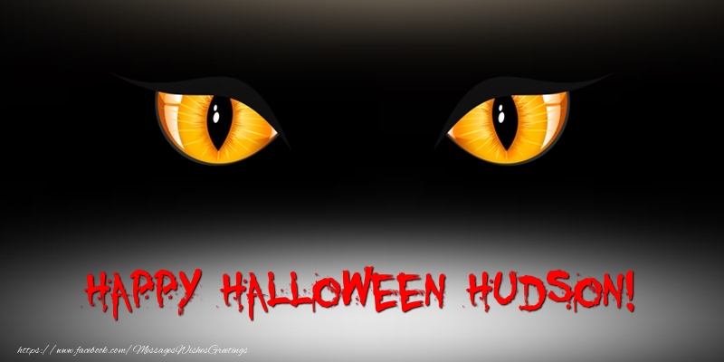 Greetings Cards for Halloween - Happy Halloween Hudson!