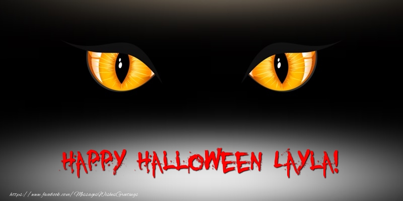 Greetings Cards for Halloween - Happy Halloween Layla!