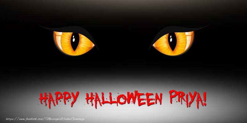 Greetings Cards for Halloween - Happy Halloween Priya!