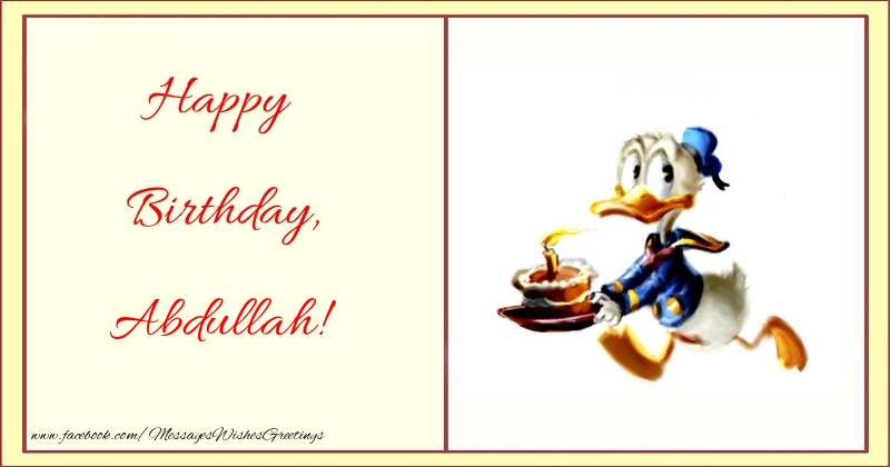 Greetings Cards for kids - Happy Birthday, Abdullah