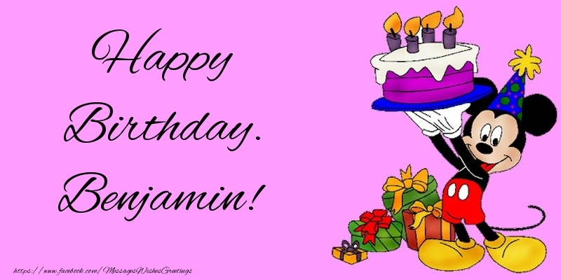 Greetings Cards for kids - Animation & Cake | Happy Birthday. Benjamin