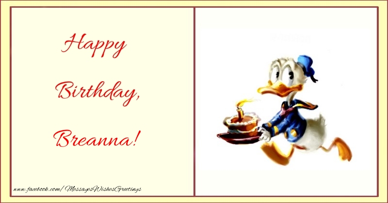 Greetings Cards for kids - Happy Birthday, Breanna
