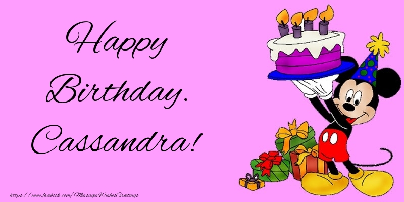 Greetings Cards for kids - Animation & Cake | Happy Birthday. Cassandra