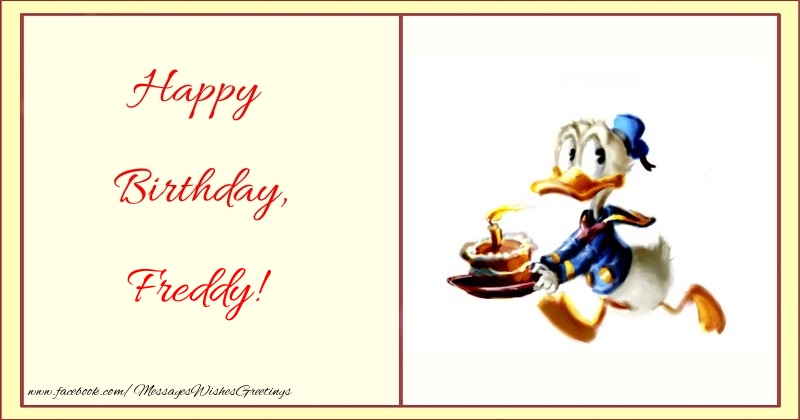Greetings Cards for kids - Happy Birthday, Freddy