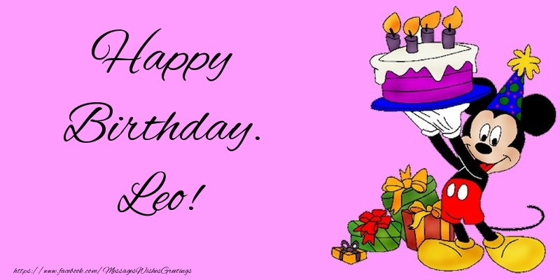 Greetings Cards for kids - Animation & Cake | Happy Birthday. Leo