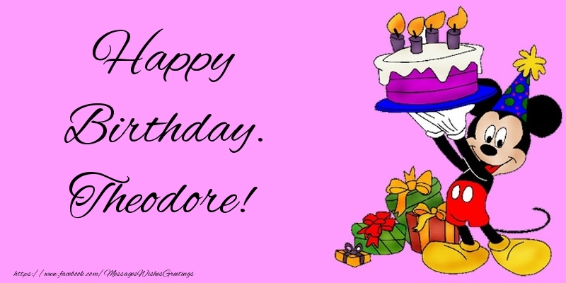  Greetings Cards for kids - Animation & Cake | Happy Birthday. Theodore