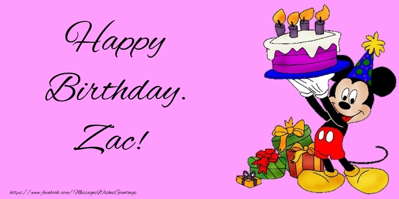 Greetings Cards for kids - Happy Birthday. Zac