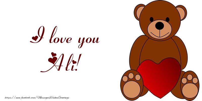  Greetings Cards for Love - Bear & Hearts | I love you Ali!