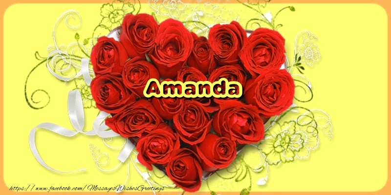 Greetings Cards for Love - Hearts & Roses | Amanda