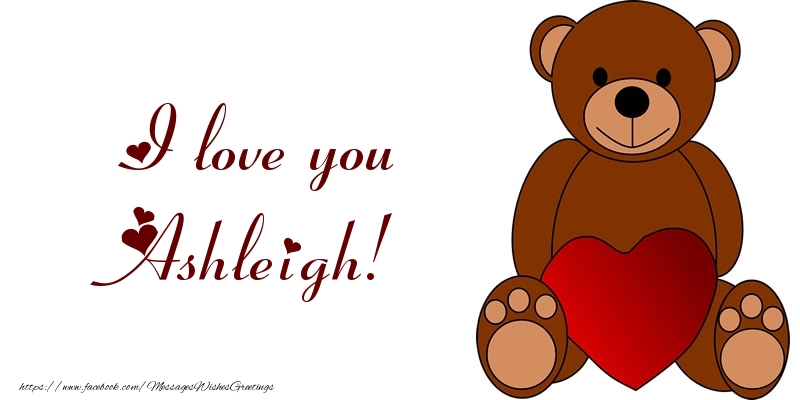  Greetings Cards for Love - Bear & Hearts | I love you Ashleigh!