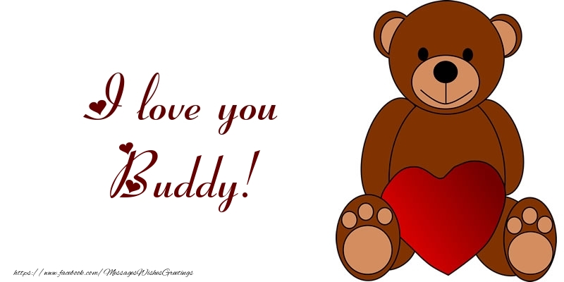Greetings Cards for Love - Bear & Hearts | I love you Buddy!