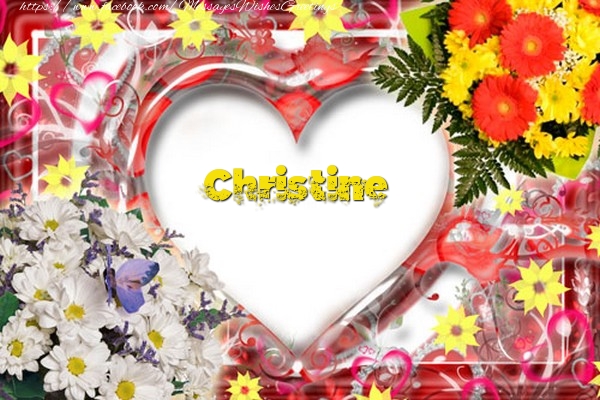 Greetings Cards for Love - Flowers & Hearts | Christine