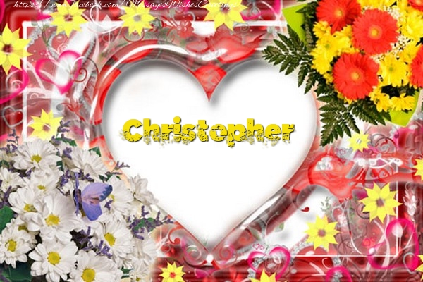 Greetings Cards for Love - Flowers & Hearts | Christopher