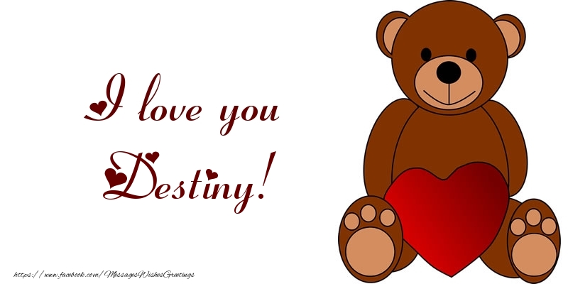  Greetings Cards for Love - Bear & Hearts | I love you Destiny!