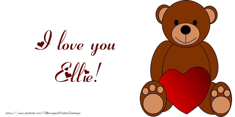  Greetings Cards for Love - Bear & Hearts | I love you Ellie!