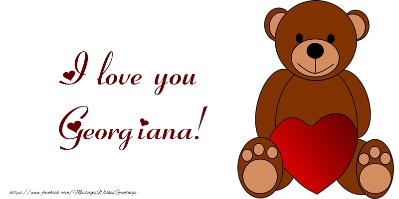  Greetings Cards for Love - Bear & Hearts | I love you Georgiana!