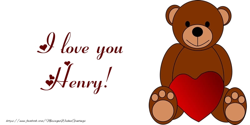  Greetings Cards for Love - Bear & Hearts | I love you Henry!