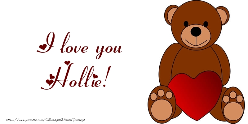 Greetings Cards for Love - Bear & Hearts | I love you Hollie!