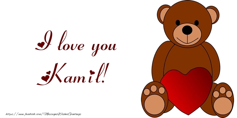  Greetings Cards for Love - Bear & Hearts | I love you Kamil!