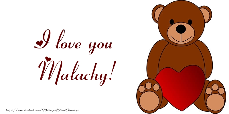 Greetings Cards for Love - Bear & Hearts | I love you Malachy!