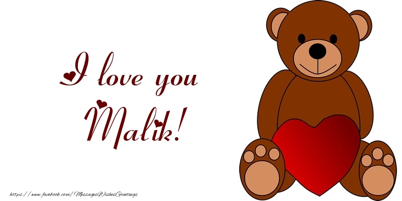 Greetings Cards for Love - Bear & Hearts | I love you Malik!