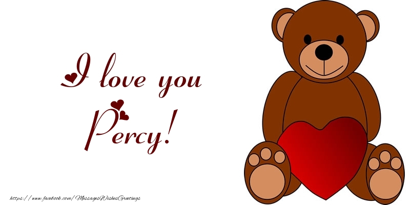  Greetings Cards for Love - Bear & Hearts | I love you Percy!