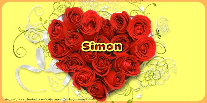 Greetings Cards for Love - Hearts & Roses | Simon