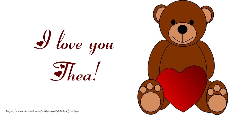  Greetings Cards for Love - Bear & Hearts | I love you Thea!