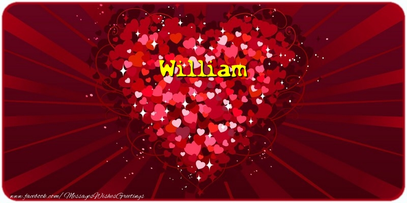 Greetings Cards for Love - Hearts | William