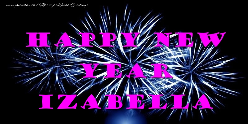 Greetings Cards for New Year - Fireworks | Happy New Year Izabella
