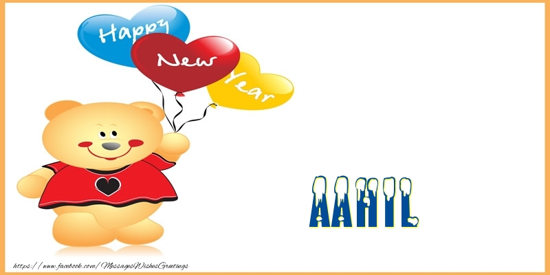 Greetings Cards for New Year - Happy New Year Aahil!
