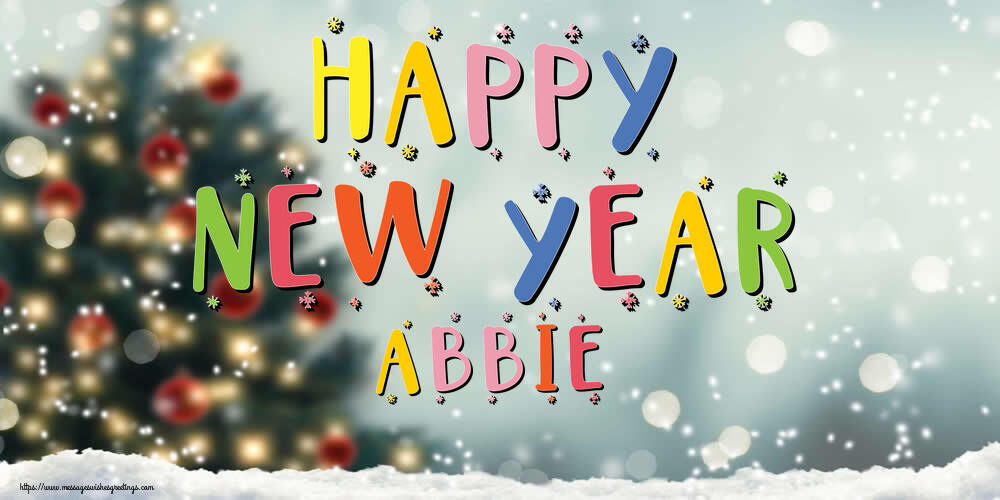 Greetings Cards for New Year - Christmas Tree | Happy New Year Abbie!