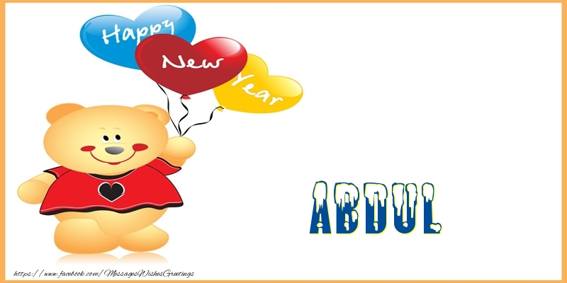 Greetings Cards for New Year - Happy New Year Abdul!