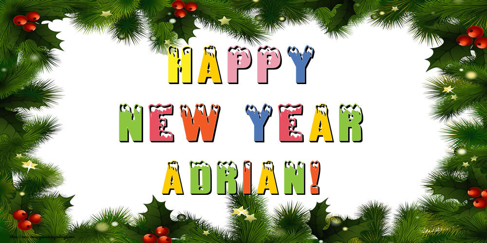 Greetings Cards for New Year - Christmas Decoration | Happy New Year Adrian!