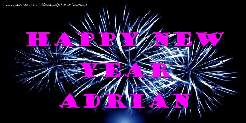 Greetings Cards for New Year - Fireworks | Happy New Year Adrian