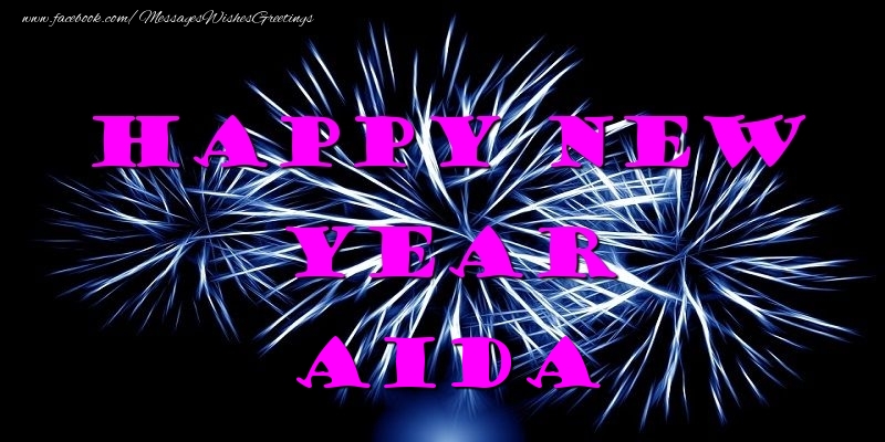 Greetings Cards for New Year - Fireworks | Happy New Year Aida