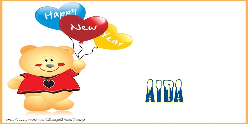 Greetings Cards for New Year - Happy New Year Aida!