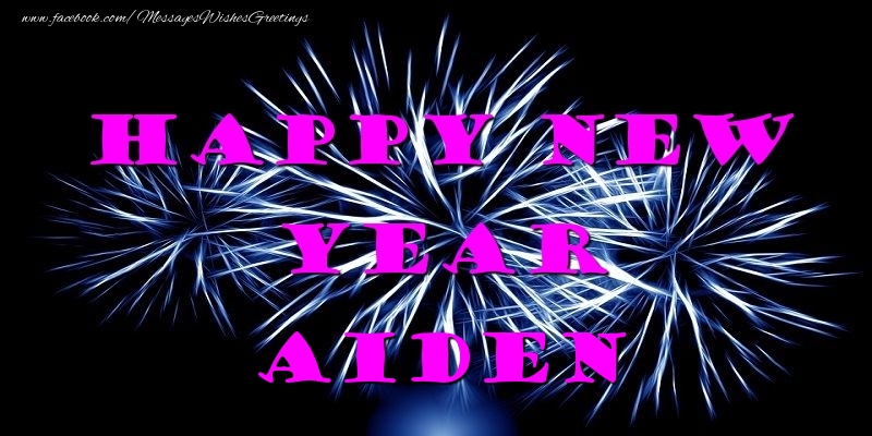Greetings Cards for New Year - Fireworks | Happy New Year Aiden