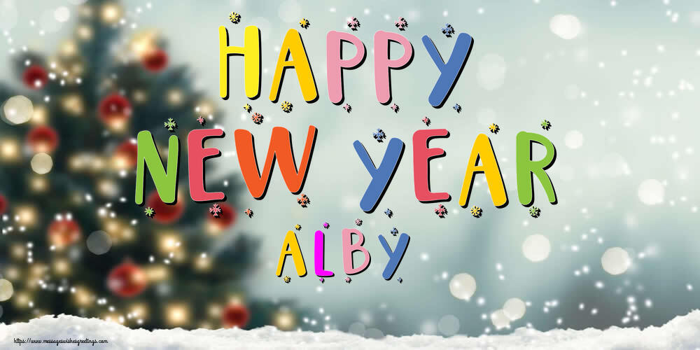 Greetings Cards for New Year - Christmas Tree | Happy New Year Alby!