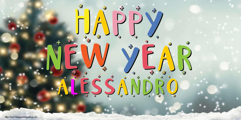  Greetings Cards for New Year - Christmas Tree | Happy New Year Alessandro!