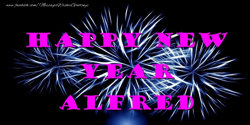 Greetings Cards for New Year - Fireworks | Happy New Year Alfred