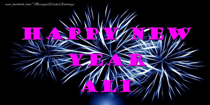 Greetings Cards for New Year - Fireworks | Happy New Year Ali
