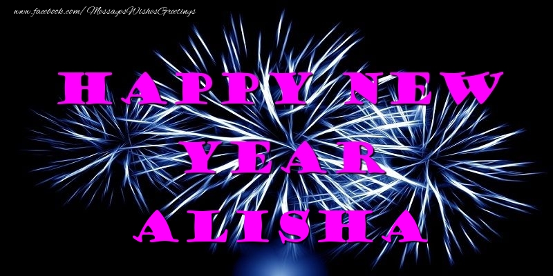 Greetings Cards for New Year - Fireworks | Happy New Year Alisha