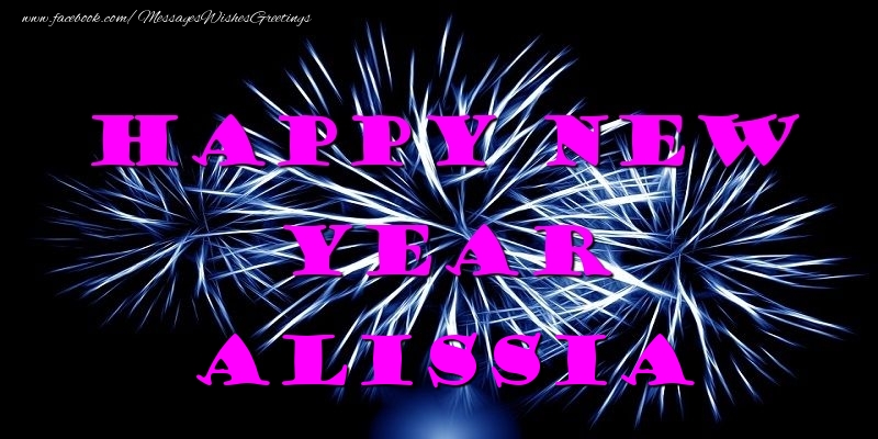 Greetings Cards for New Year - Fireworks | Happy New Year Alissia