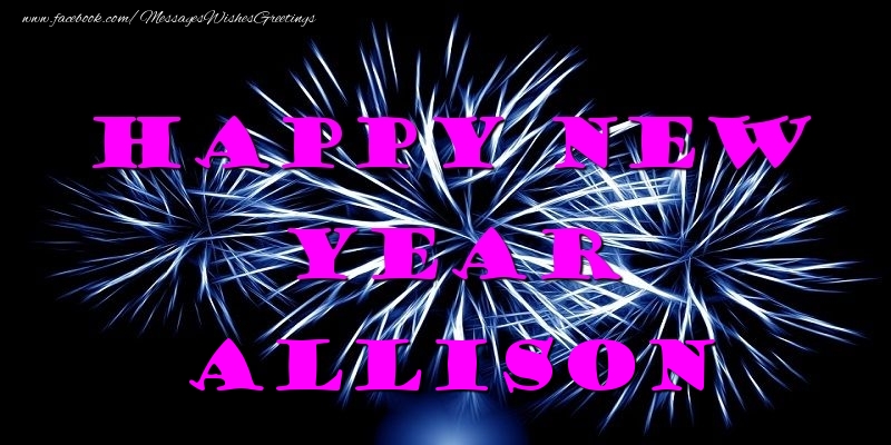Greetings Cards for New Year - Fireworks | Happy New Year Allison